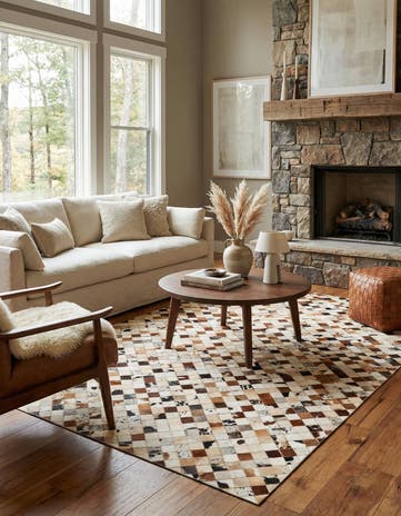 5' x 8' Cowhide Leather Rug
