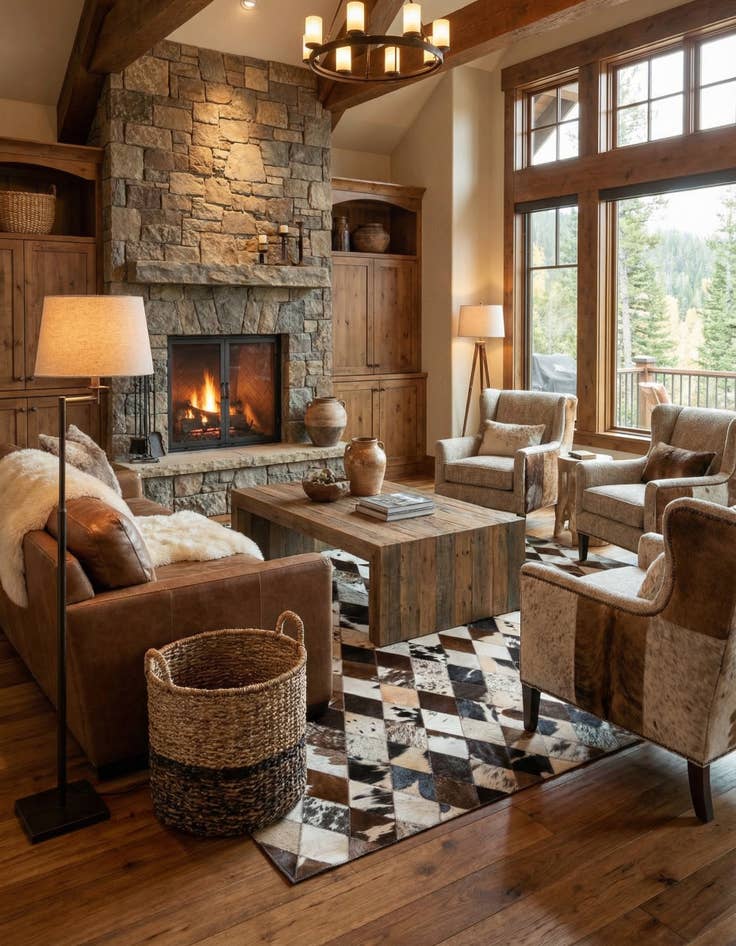 Detail image of 4' 8 x 6' 8 Cowhide Stocks Rug