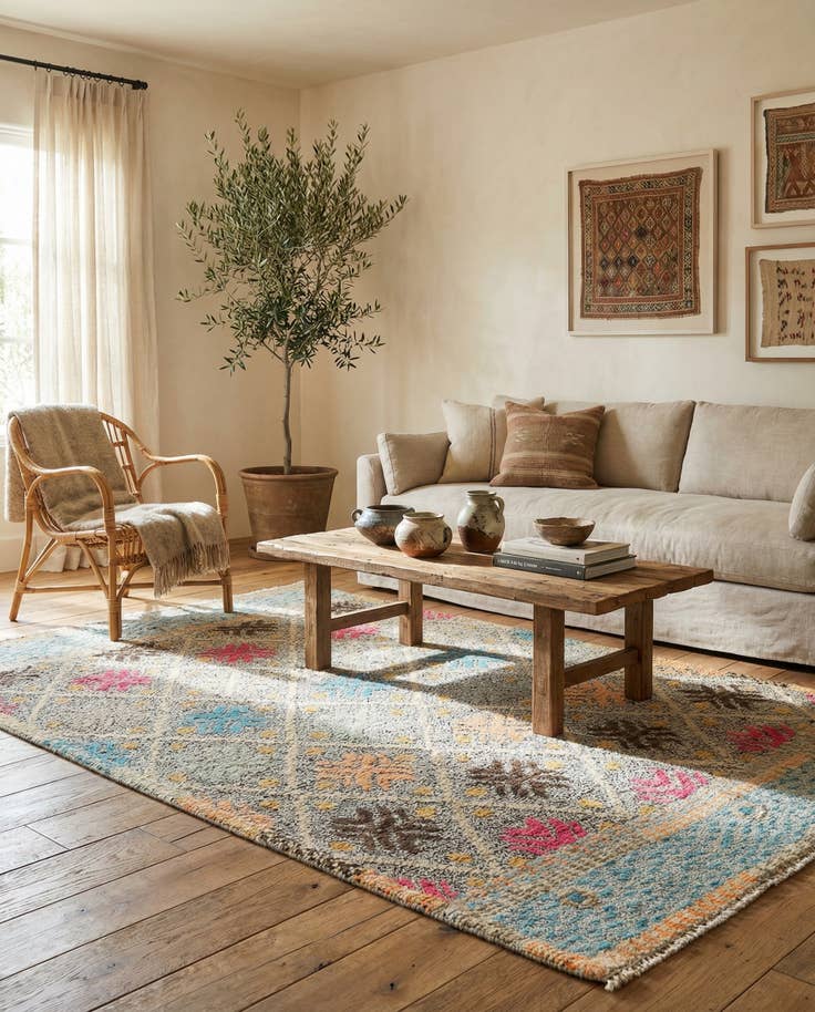 Detail image of 5' x 6' 10 Hand Knotted Darya Wool Rug