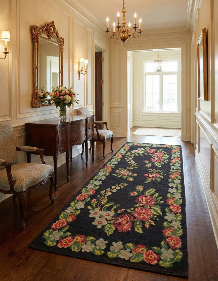 Detail image of 5' 4 x 9' 9  Hand Woven Karabakh Wool Runner Rug