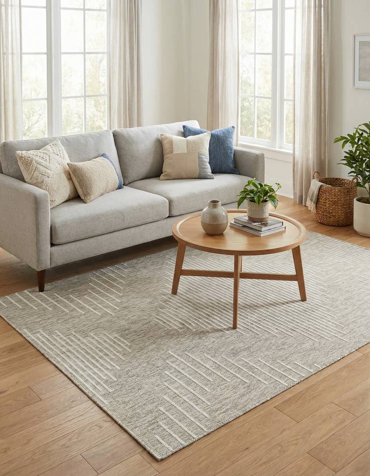 Detail image of 5' 3 x 8' Easy-Clean Modern Indoor / Outdoor Rug