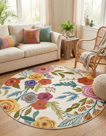 4' x 4' Blossom Round Rug