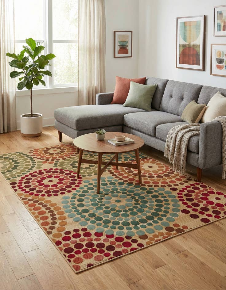 Detail image of 7' x 10' Easy-Clean Modern Indoor / Outdoor Rug
