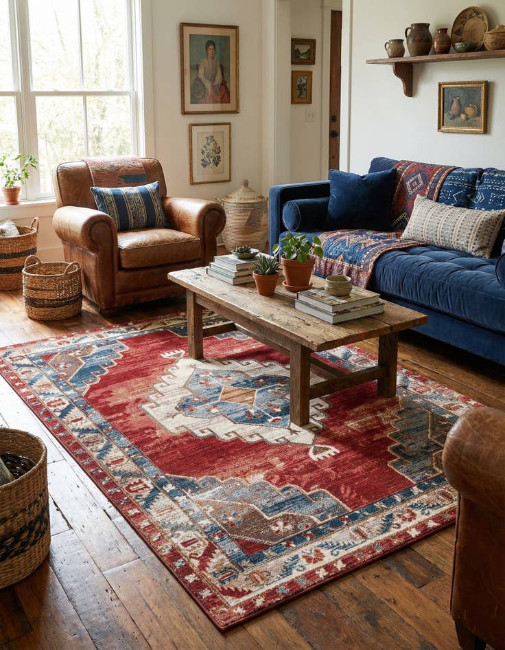 Detail image of 6' x 9' Easy-Clean Traditional Indoor / Outdoor Rug