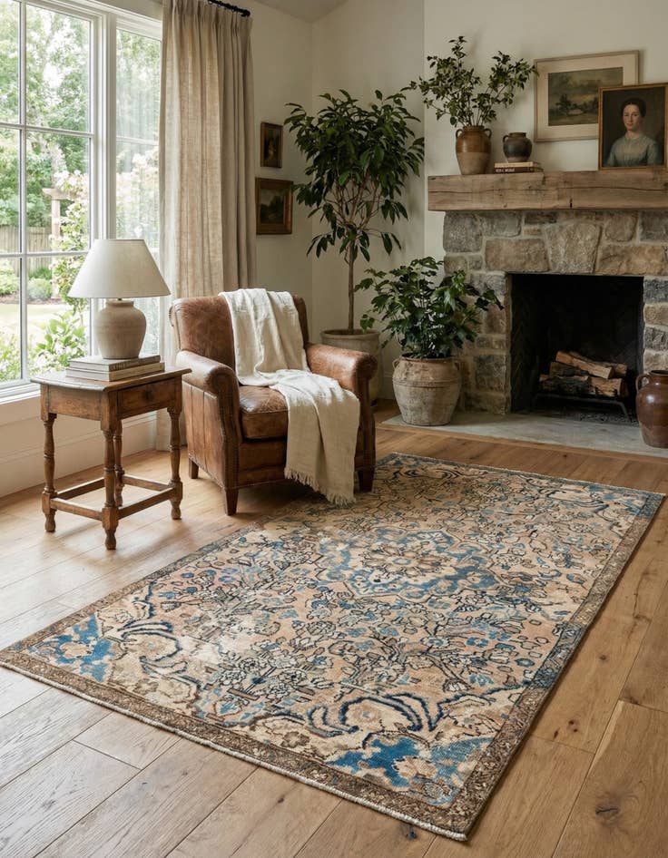 Detail image of 3' 6 x 6' 8  Hand Knotted Ultra Vintage Persian Wool Rug