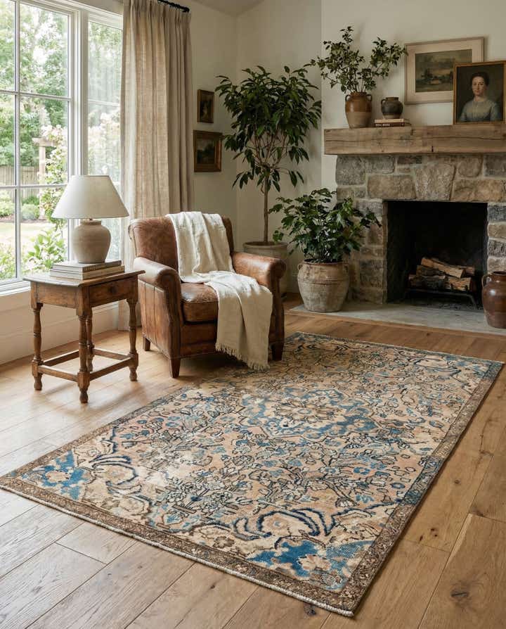 3' 6 x 6' 8 Hand Knotted Ultra Vintage Persian Wool Rug