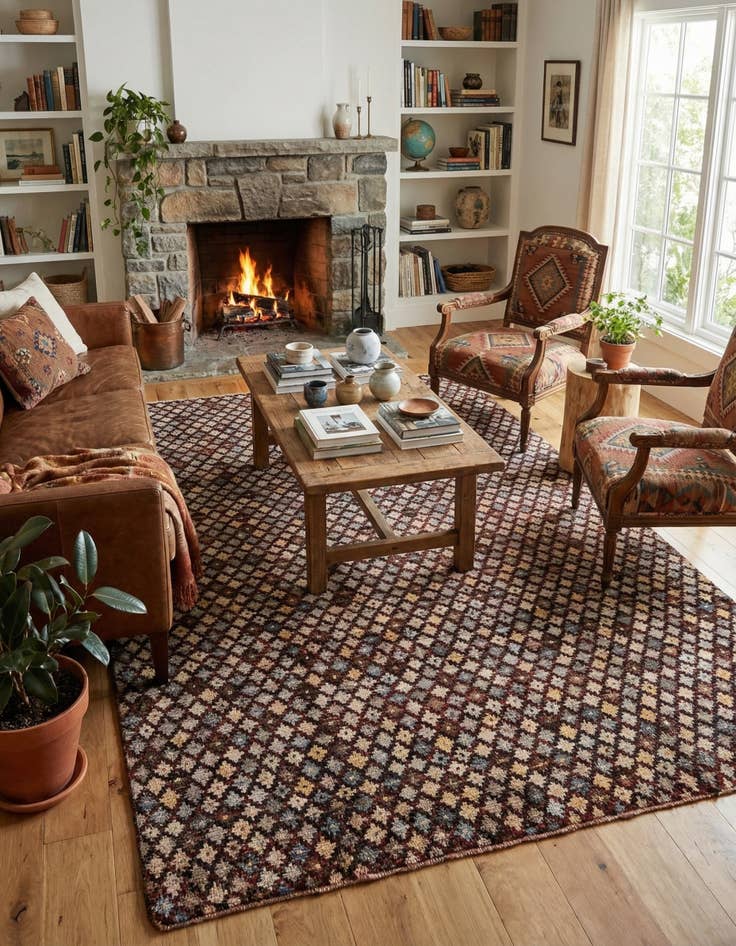 Detail image of  6' 6 x 10'  Hand Knotted Balouch Wool Rug