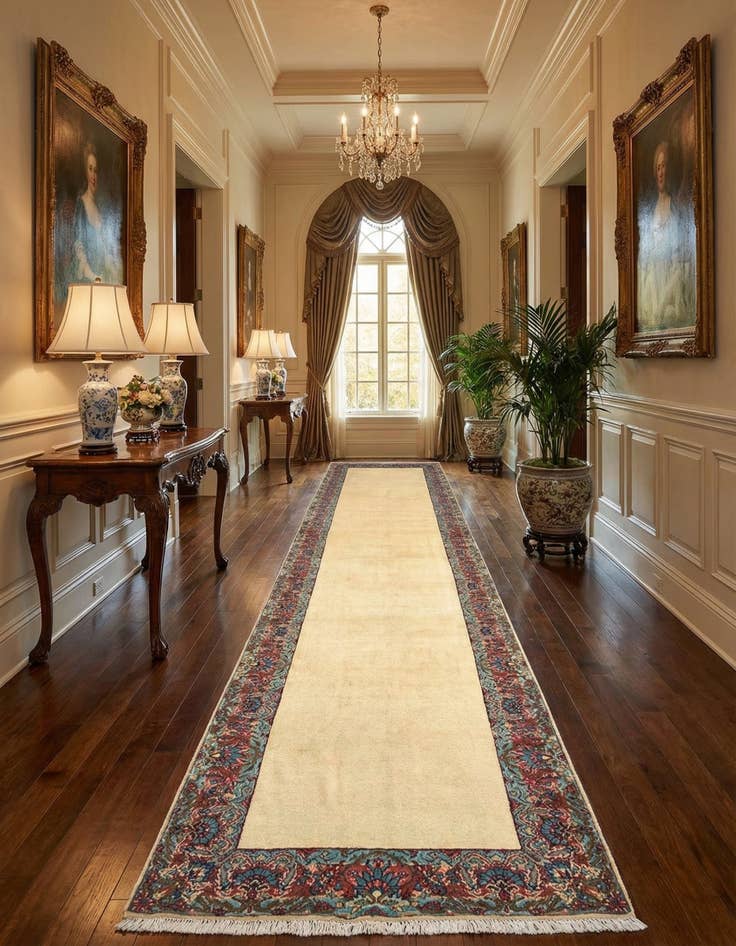 Detail image of 3' 11 x 18' 8 Tabriz Wool Runner Rug