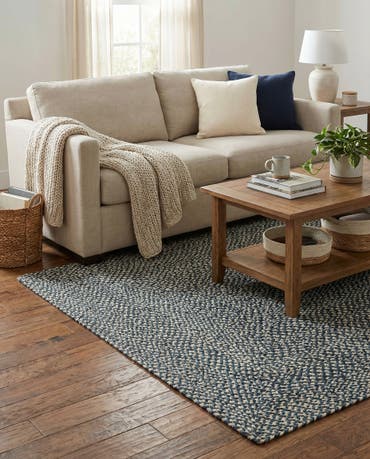  4' 1 x 6' 1  Hand Tweed Braided Jute Rug