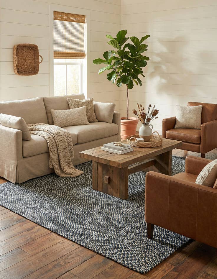 Detail image of  7' 10 x 7' 10  Hand Tweed Braided Jute Square Rug