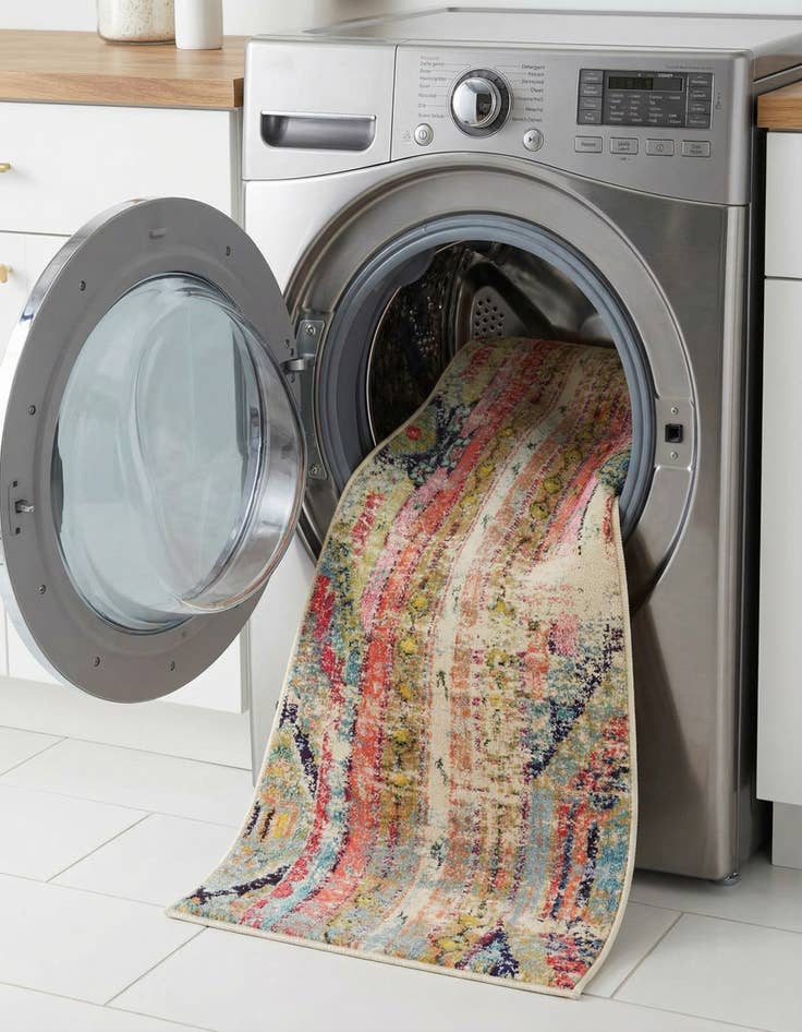 Detail image of 2' 7 x 10'  Washable Santa Fe Runner Rug