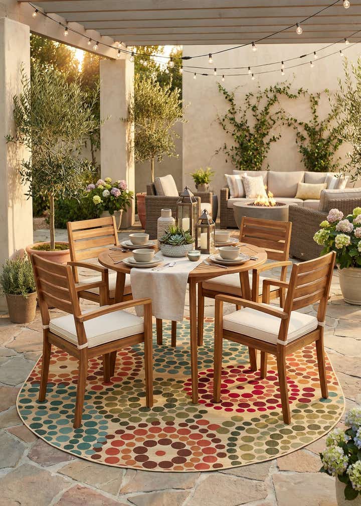 7' 10 x 10' Easy-Clean Modern Indoor / Outdoor Oval Rug
