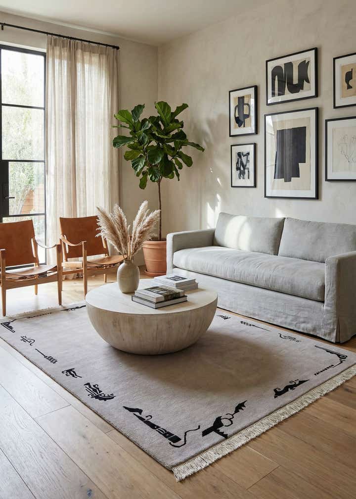 5' 7 x 7' 5 Hand Knotted Tibet Wool Rug