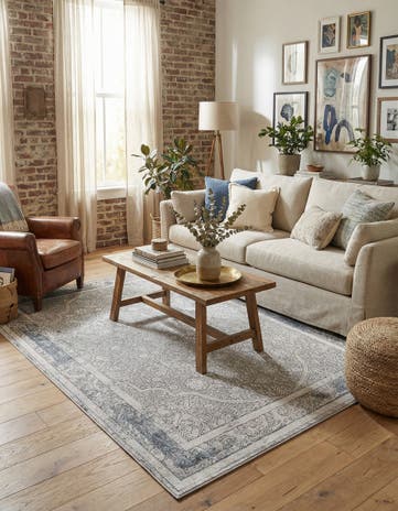 Gray New Vintage Rug