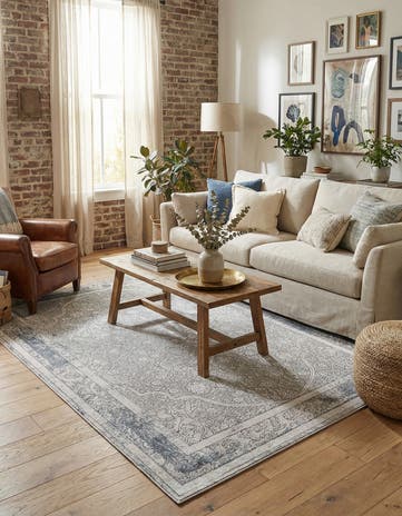 Gray New Vintage Rug