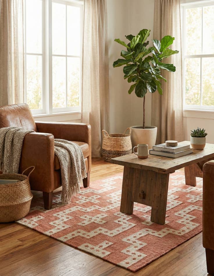 Detail image of  4' 2 x 6' 1  Hand Woven Kilim Wool Rug