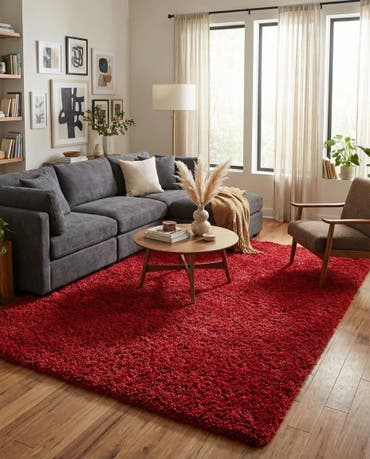  7' 10 x 11' Solid Shag Rug