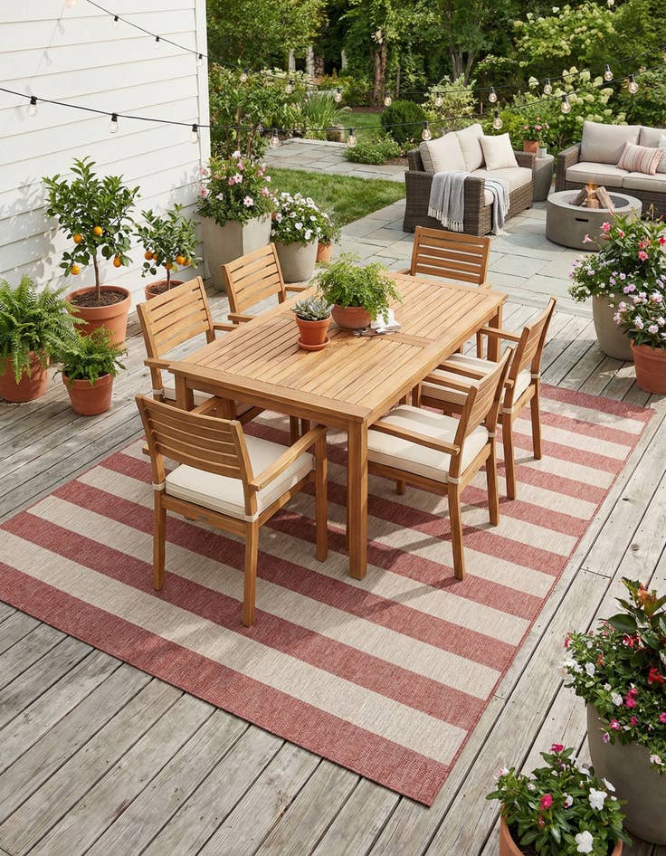 Detail image of  10' x 13'  Washable Ribbon Indoor / Outdoor Rug