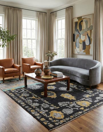 8' 4 x 10' 7 Hand Knotted Oushak Wool Rug