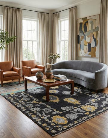 8' 4 x 10' 7 Hand Knotted Oushak Wool Rug