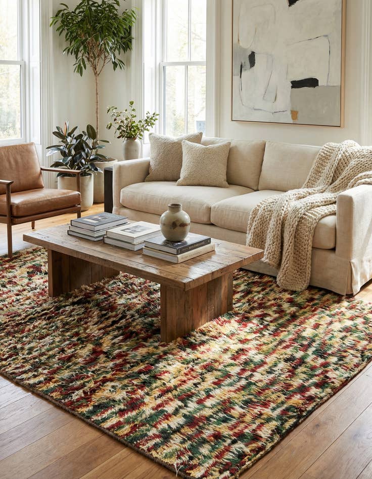 Detail image of  5' x 6'  Hand Knotted Darya Wool Rug