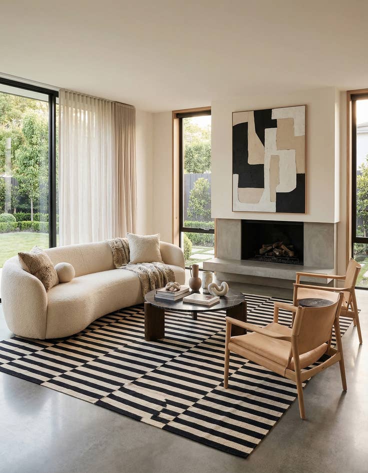 Detail image of 8' 1 x 9' 8  Hand Woven Kilim Modern Wool Rug