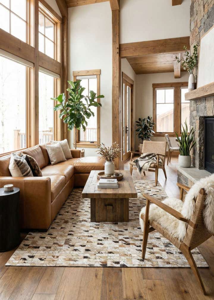 5' 6 x 7' 6 Cowhide Stocks Rug