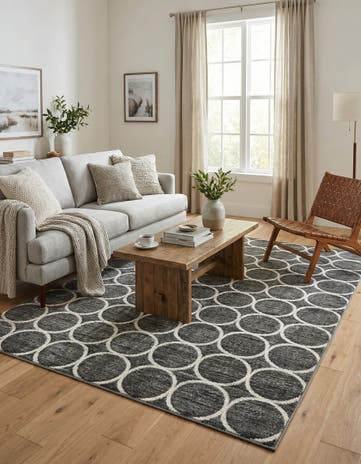 Gray Lattice Trellis Rug