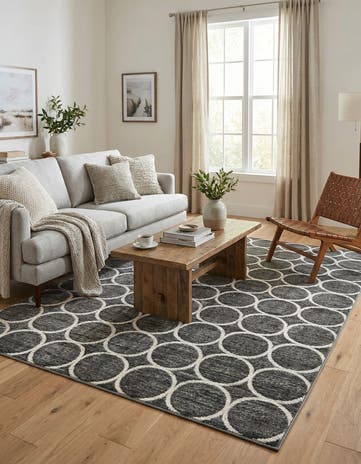 Gray Lattice Trellis Rug