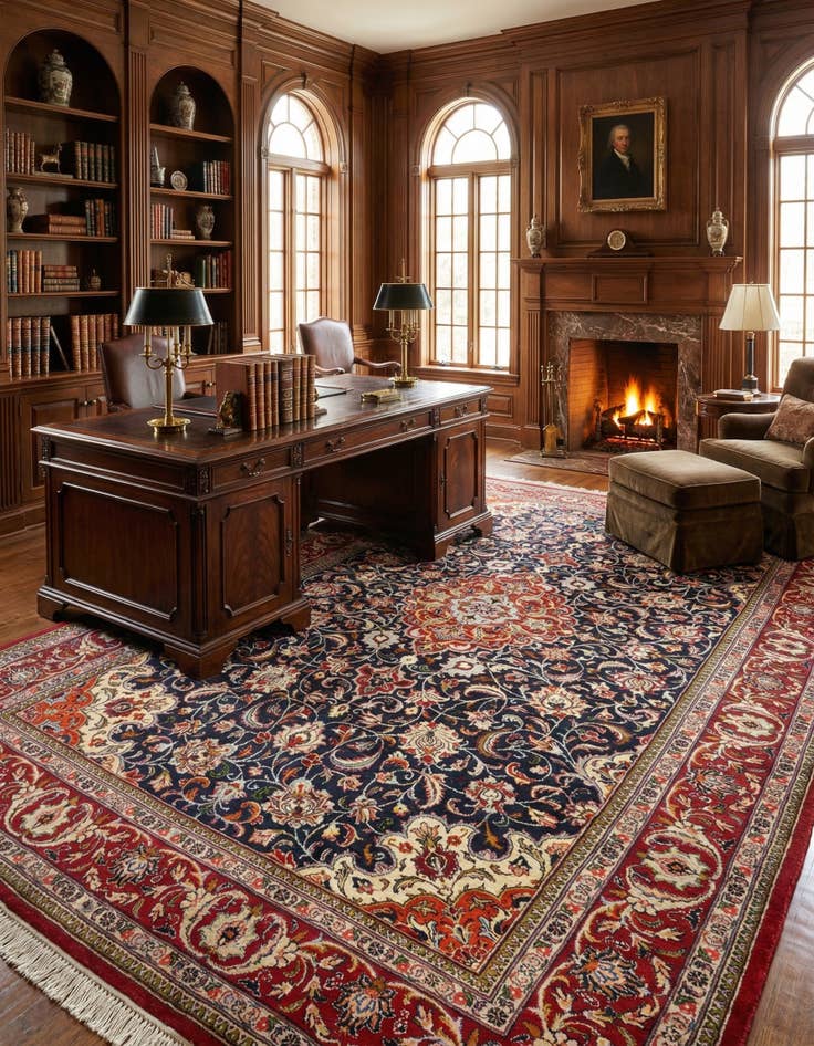 Detail image of  6' 10 x 11' 1 Sarouk Wool Rug