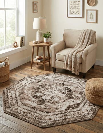 Light Brown Monte Carlo Octagon Rug