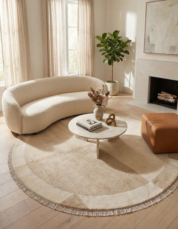 6' 6 x 6' 6 Hand Knotted Darya Wool Round Rug