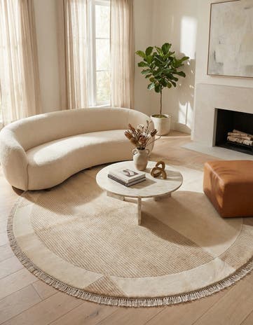 6' 6 x 6' 6 Hand Knotted Darya Wool Round Rug