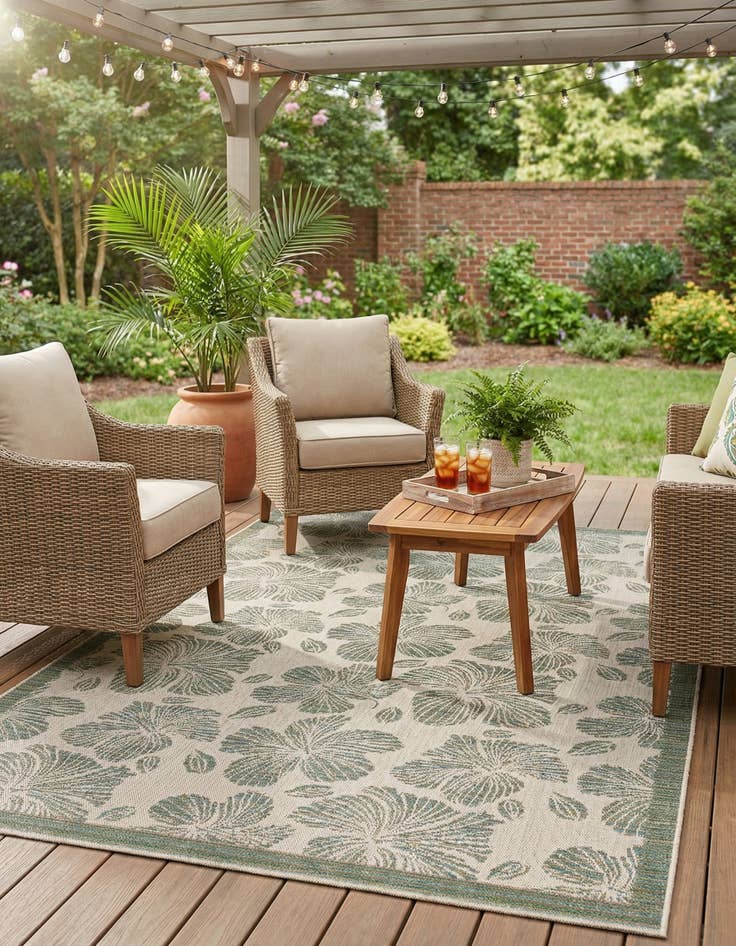 Detail image of 6' 1 x 9'  Washable Baja Indoor / Outdoor Rug