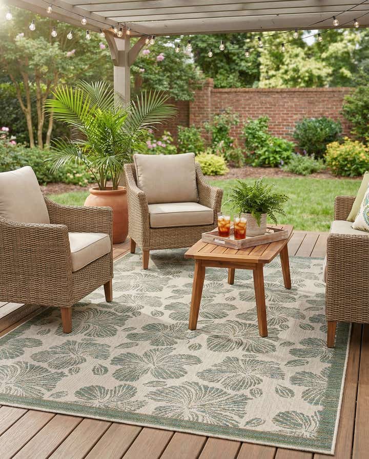 6' 1 x 9' Easy-Clean Baja Indoor / Outdoor Rug