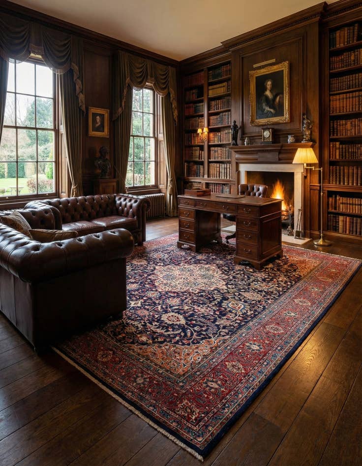 Detail image of  8' 5 x 10' 9  Hand Knotted Farahan Persian Wool Rug