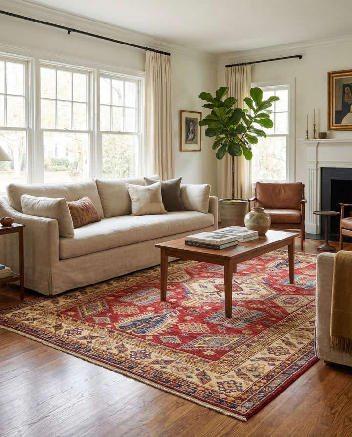 5' 3 x 7' 10 Hand Knotted Kazak Oriental Rug