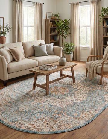Blue Newport Oval Rug
