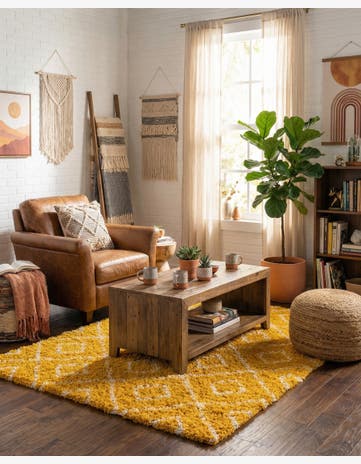 4' x 4' Trellis Shag Square Rug