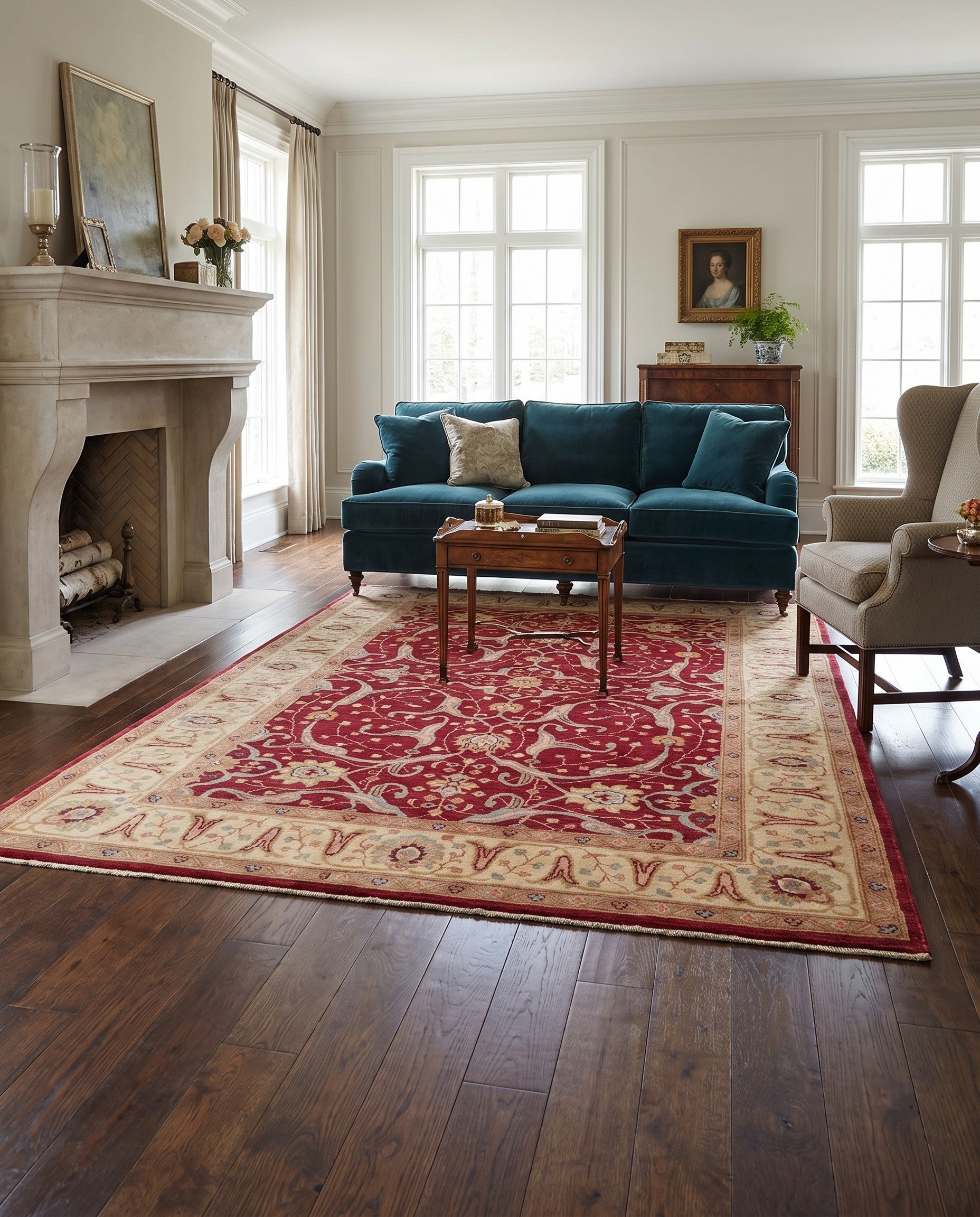 4' 10 x 7' 3 Hand Knotted Ziegler Rug