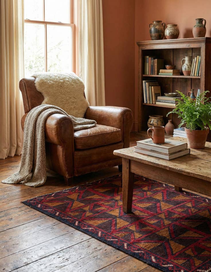 Detail image of 2' 10 x 4' 5  Hand Knotted Balouch Persian Wool Rug