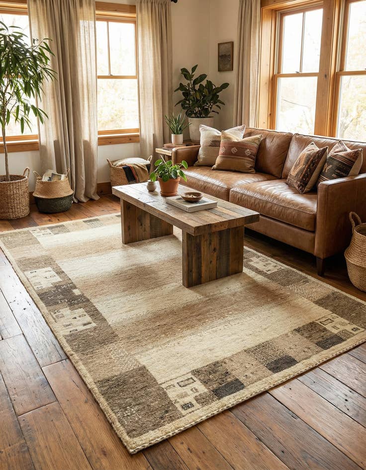 Detail image of  3' 10 x 6'  Hand Knotted Kashkuli Gabbeh Wool Rug