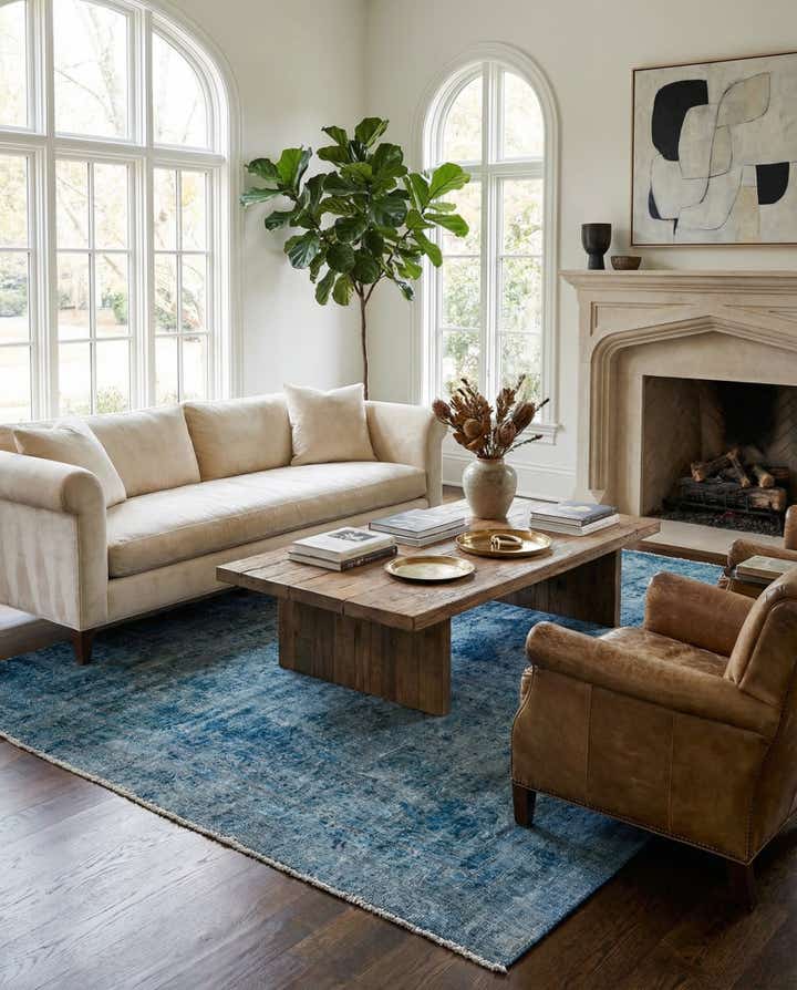 220cm x 230cm Hand Knotted Ultra Vintage Persian Wool Rug