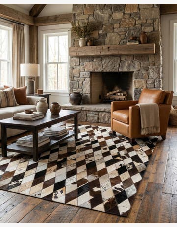 4' 1 x 5' 10 Cowhide Stocks Rug