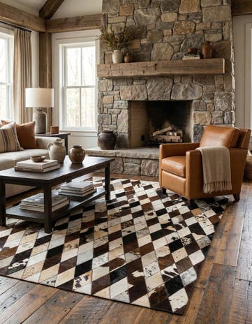 4' 1 x 5' 10 Cowhide Stocks Rug