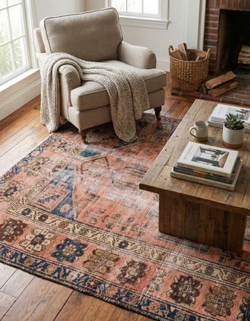 3' 10 x 6' 5 Hand Knotted Ultra Vintage Persian Wool Rug