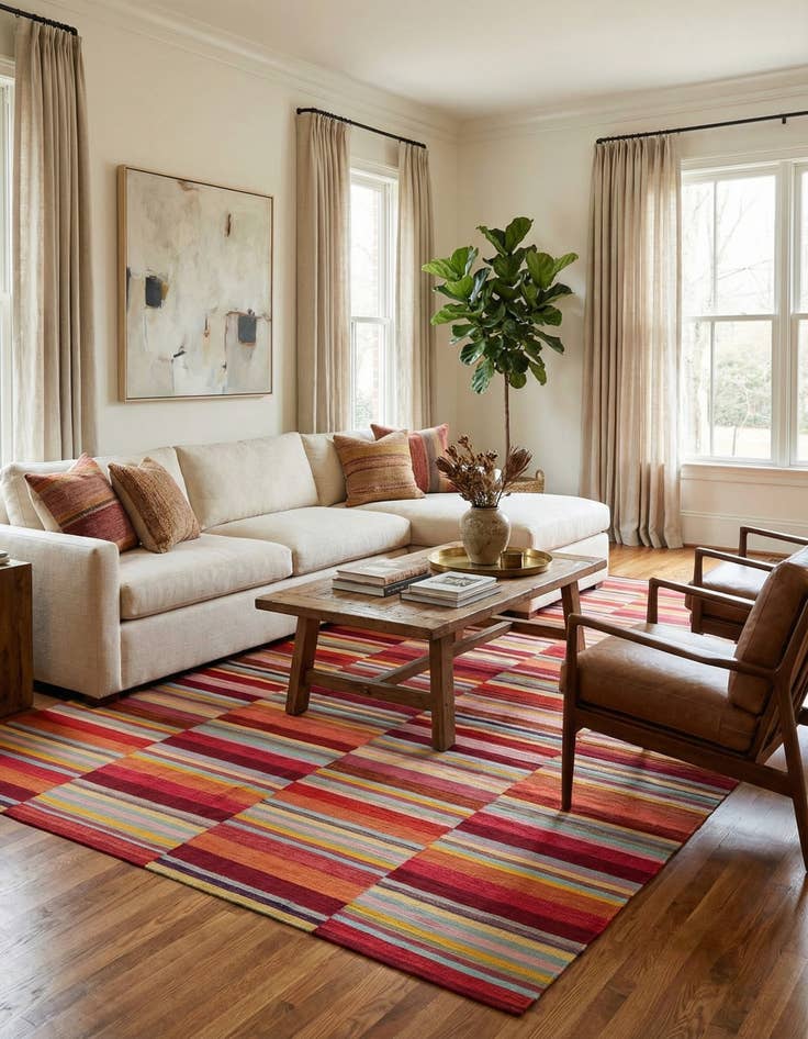 Detail image of 8' 7 x 11' 4  Hand Woven Kilim Modern Wool Rug