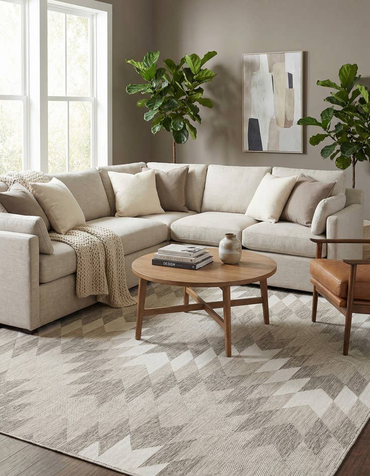 Detail image of 9' x 12'  Washable Modern Indoor / Outdoor Rug