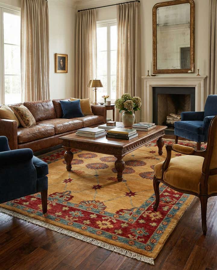 5' 9 x 7' 10 Hand Knotted Ziegler Wool Rug