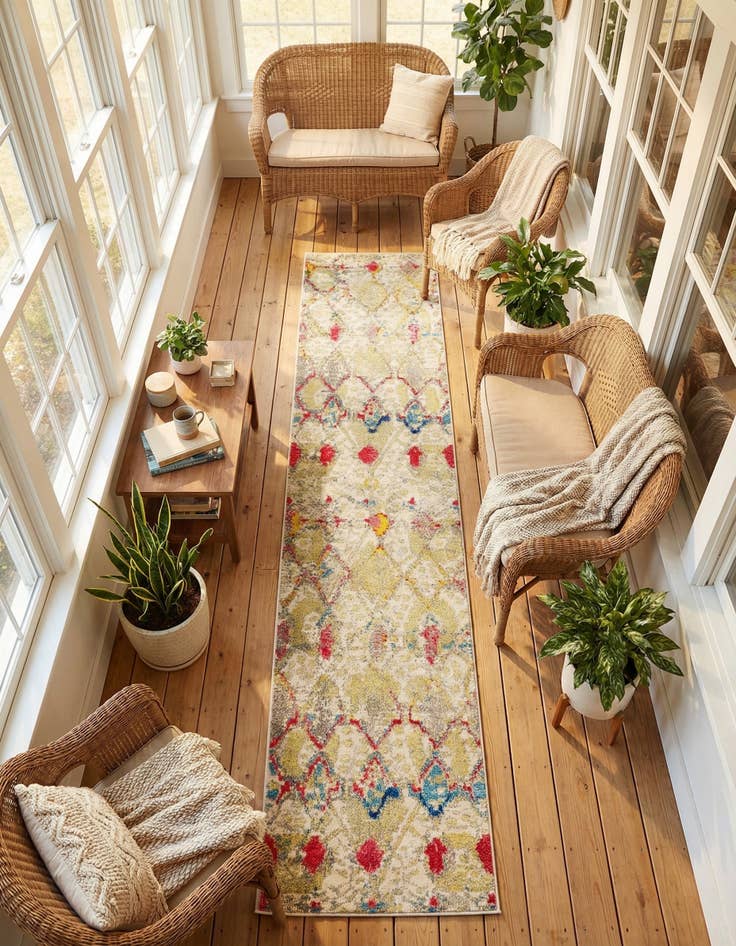 Detail image of  2' 7 x 10'  Washable Mesa Runner Rug